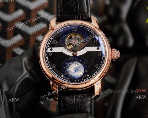 Automatic Montblanc Tourbillon Geosphere Rose Gold Replica Watch Brown Leather Strap For Men Automatic Montblanc Tourbillon Geosphere Rose Gold Replica Watch Brown Leather Strap For Men