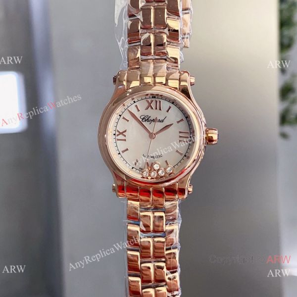 Copy Chopard Happy Sport 30mm Lady Watch Rose Gold White Dial Copy Chopard Happy Sport 30mm Lady Watch Rose Gold White Dial