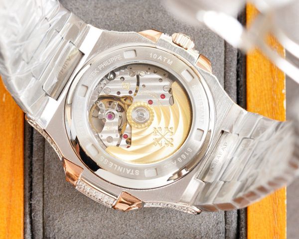 Swiss Replica Iced Out Patek Philippe Nautilus 9015 Ultra-thin Watch 2-Tone Rose Gold Chocolate Dial 40mm Swiss Replica Iced Out Patek Philippe Nautilus 9015 Ultra-thin Watch 2-Tone Rose Gold Chocolate Dial 40mm