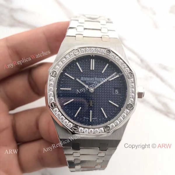 JH Audemars Piguet Extra Thin Royal Oak Watch Stainless Steel Diamond Bezel JH Audemars Piguet Extra Thin Royal Oak Watch Stainless Steel Diamond Bezel