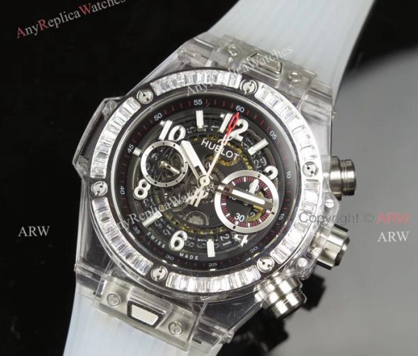 Swiss 7750 Replica Hublot Big Bang Unico Sapphire Black Rubber Band Diamond Bezel Big Band Watch Swiss 7750 Replica Hublot Big Bang Unico Sapphire Black Rubber Band Diamond Bezel Big Band Watch