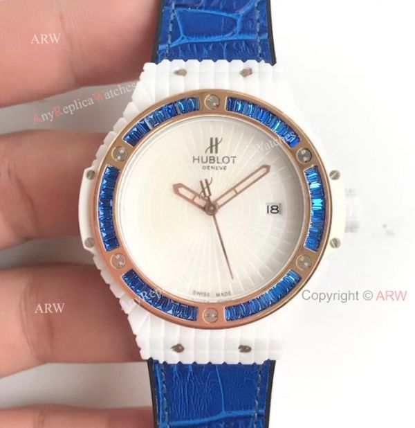 Swiss 9015 Hublot Big Bang Tutti Frutti Caviar White Rubber Strap Watches 45mm Swiss 9015 Hublot Big Bang Tutti Frutti Caviar White Rubber Strap Watches 45mm