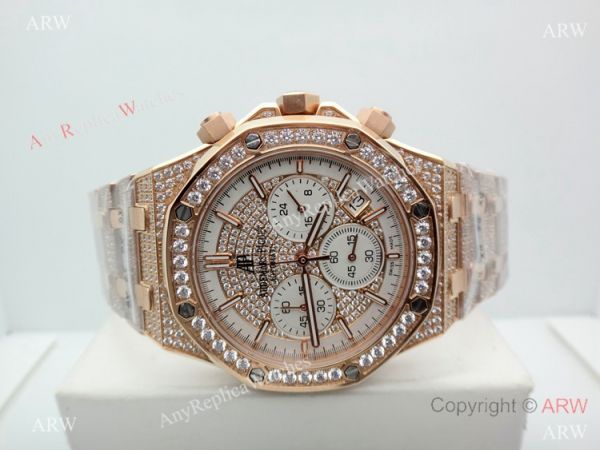 AAA Replica Audemars Piguet Royal Oak Rose Gold diamond Watches 41mm AAA Replica Audemars Piguet Royal Oak Rose Gold diamond Watches 41mm