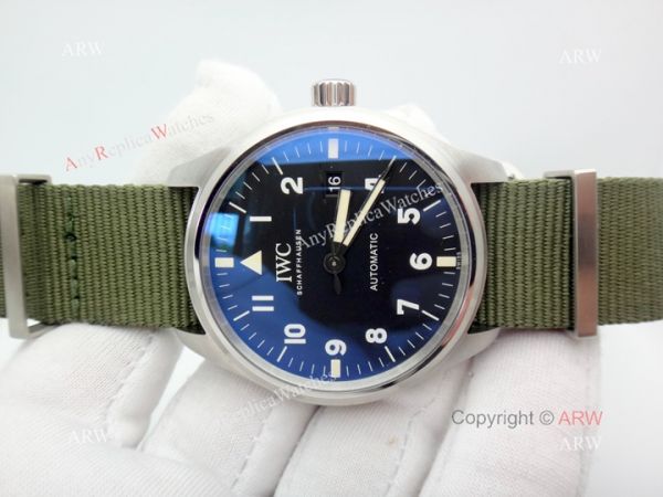 Swiss Copy IWC Portuguese Black Face Green nylon Strap Wrist Swiss 2892 Swiss Copy IWC Portuguese Black Face Green nylon Strap Wrist Swiss 2892