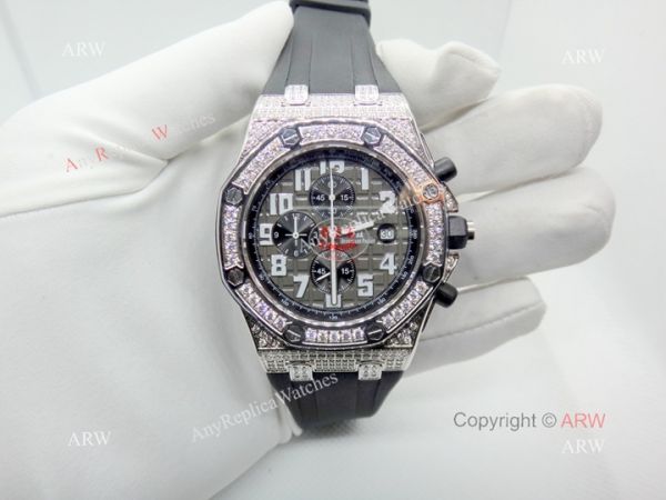 Best Copy Audemars Piguet Royal Oak Offshore Watch Full Diamond Gray Dial Best Copy Audemars Piguet Royal Oak Offshore Watch Full Diamond Gray Dial