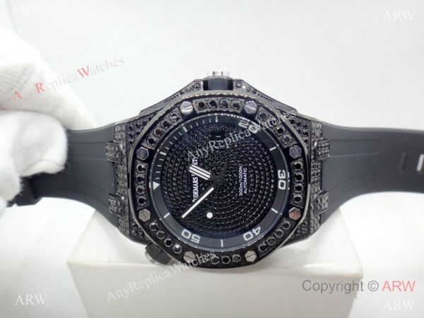 AAA Replica Audemars Piguet Iced Out Watch / Royal Oak Offshore Diver All Black AAA Replica Audemars Piguet Iced Out Watch / Royal Oak Offshore Diver All Black
