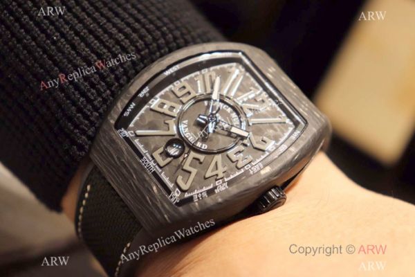 Copy Franck Muller Vanguard Automatic Watches Carbon Fibre Yellow Marker Copy Franck Muller Vanguard Automatic Watches Carbon Fibre Yellow Marker