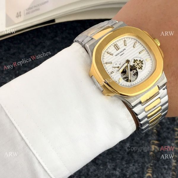 High End Patek Philippe Nautilus White Face Tourbillon Copy Watch For Men High End Patek Philippe Nautilus White Face Tourbillon Copy Watch For Men