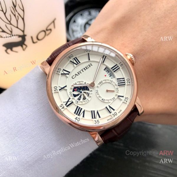 Copy Cartier Rotonde De Stainless Steel White Dial 42mm Watch Copy Cartier Rotonde De Stainless Steel White Dial 42mm Watch