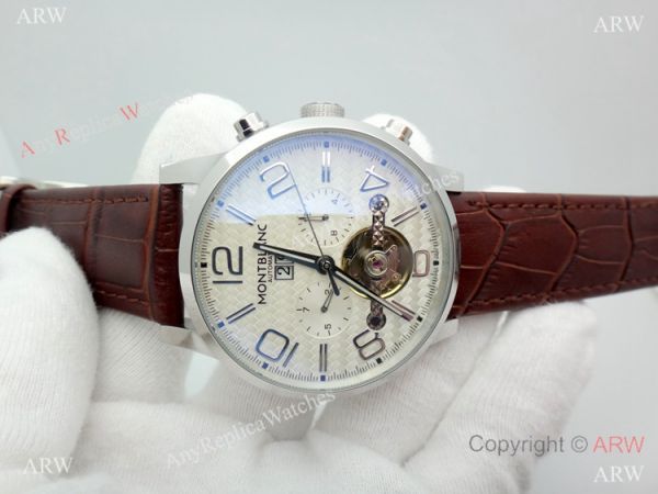 Mont Blanc Clone Time Walker Tourbillon SS White Dial Watch Automatic Mont Blanc Clone Time Walker Tourbillon SS White Dial Watch Automatic