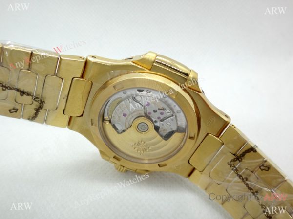 Swiss Replica Patek Philippe Nautilus Jumbo Gold Iced Out Watch 39.5mm Swiss Replica Patek Philippe Nautilus Jumbo Gold Iced Out Watch 39.5mm