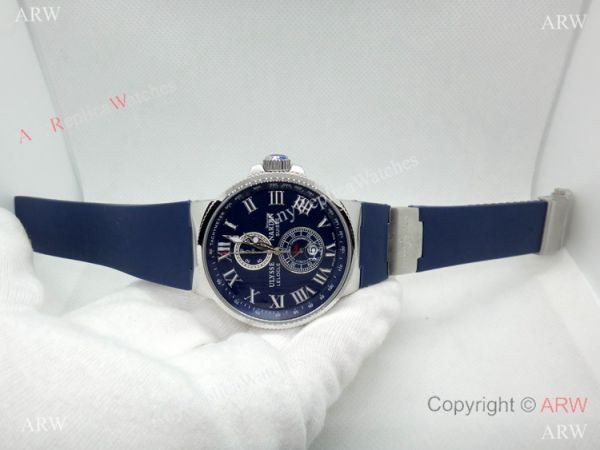 SWISS Replica Ulysse Nardin Marine Watch Blue Chronograph Dial Blue Rubber Strap SWISS Replica Ulysse Nardin Marine Watch Blue Chronograph Dial Blue Rubber Strap