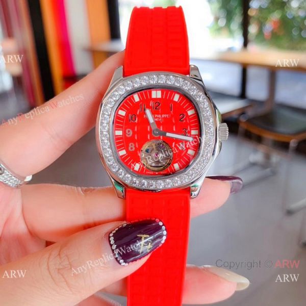 Clone Patek Philippe Aquanaut Tourbillon Women Watches Rose Gold Diamond Bezel Clone Patek Philippe Aquanaut Tourbillon Women Watches Rose Gold Diamond Bezel