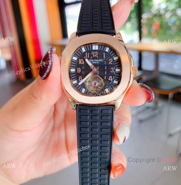 Copy Patek Philippe Tourbillon Black Rubber Strap Watches Women Size Copy Patek Philippe Tourbillon Black Rubber Strap Watches Women Size
