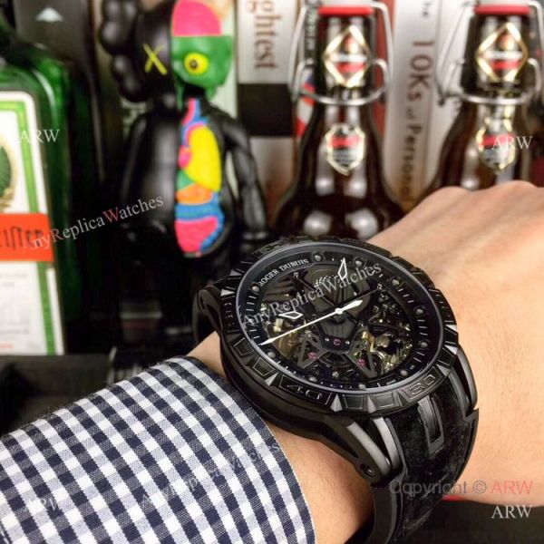 Roger Dubuis Excalibur Skeleton Copy Watch Black DLC Case 46mm Roger Dubuis Excalibur Skeleton Copy Watch Black DLC Case 46mm