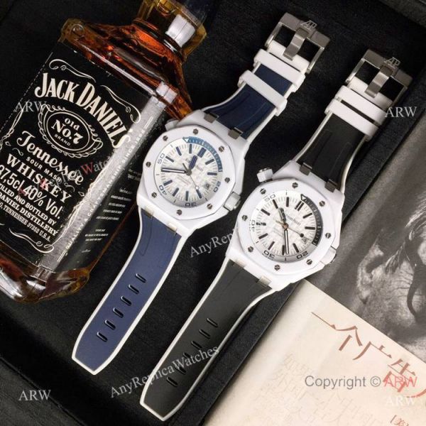 Swiss 3120 Audemars Piguet Royal Oak Offshore Divers White Ceramic Blue Rubber Watch New Replica Swiss 3120 Audemars Piguet Royal Oak Offshore Divers White Ceramic Blue Rubber Watch New Replica