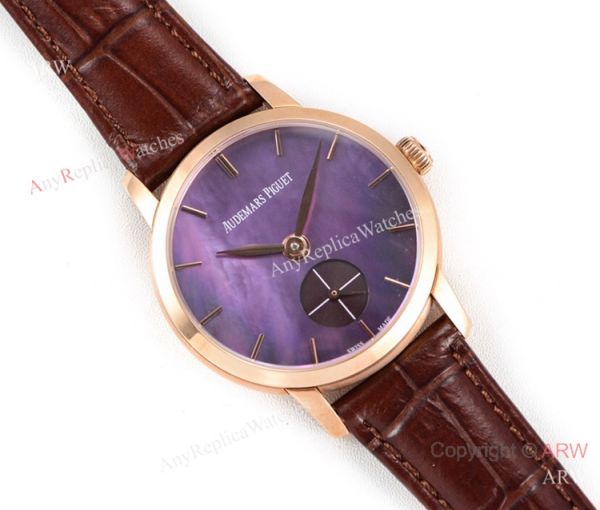 Super Clone Audemars Piguet Jules Audemars Swiss 3090 Watch Rose Gold Purple Dial Super Clone Audemars Piguet Jules Audemars Swiss 3090 Watch Rose Gold Purple Dial