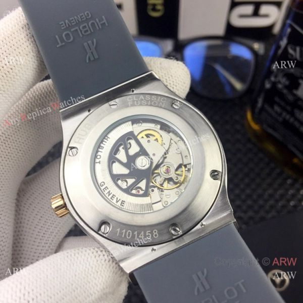 New Style Hublot Classic Fusion Rose Gold Bezel Rubber Strap Watches New Style Hublot Classic Fusion Rose Gold Bezel Rubber Strap Watches