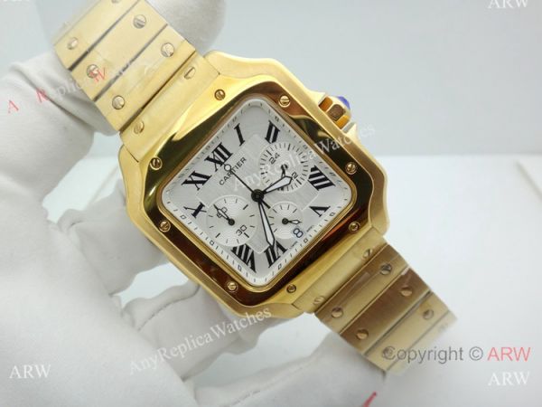 Best Quality Cartier Santos Watch All Gold Chronograph 39mm Best Quality Cartier Santos Watch All Gold Chronograph 39mm