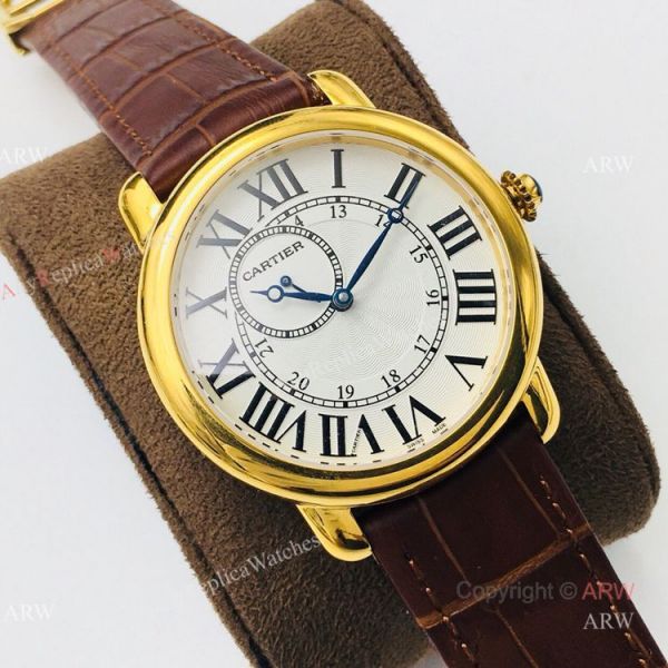 (EGF) New Ronde De Cartier Watch 904L Yellow Gold Diamond Bezel For Men 40mm (EGF) New Ronde De Cartier Watch 904L Yellow Gold Diamond Bezel For Men 40mm