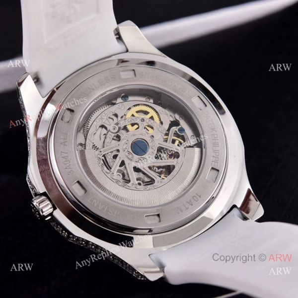 Copy Patek Philippe Aquanaut Watches Hollow Face Silver Diamond Bezel Copy Patek Philippe Aquanaut Watches Hollow Face Silver Diamond Bezel