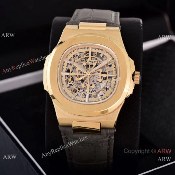 Faux Patek Philippe Nautilus Skeleton Watch Yellow Gold Faux Patek Philippe Nautilus Skeleton Watch Yellow Gold
