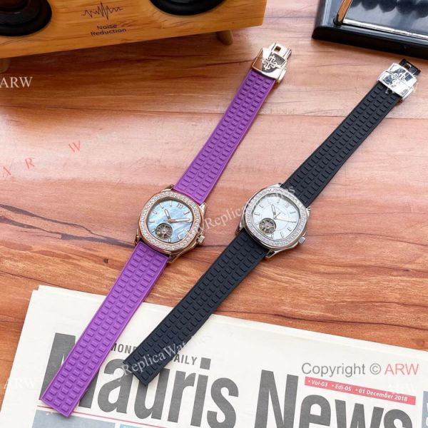 Clone Patek Philippe Lady Tourbillon Automatic Watches White MOP Dial Clone Patek Philippe Lady Tourbillon Automatic Watches White MOP Dial