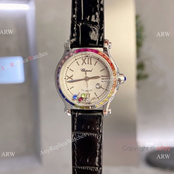 Chopard Happy Sport 30 Watch Rainbow bezel 2-Tone Rose Gold Chopard Happy Sport 30 Watch Rainbow bezel 2-Tone Rose Gold